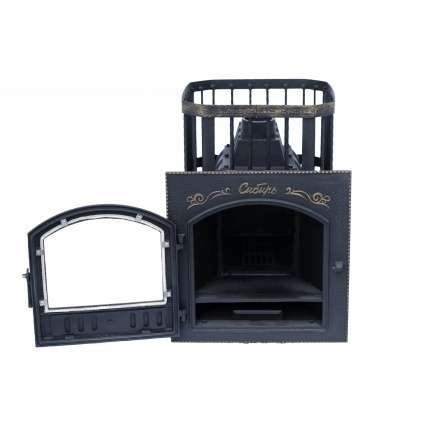 Печь банная Сибирь-24 с каминной дверцей Сибирь (545х545) в Новополоцке