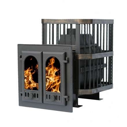 Печь банная Сибирь-24 с двухстворчатой каминной дверцей Амазонка бай фото Печь банная Сибирь-24 с двухстворчатой каминной дверцей Амазонка бай фото в Новополоцке