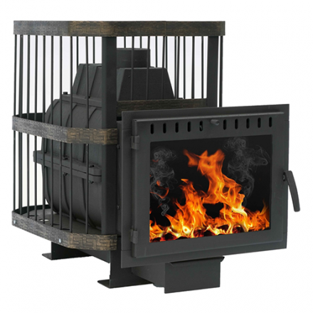 Печь банная Сибирь-24 (панорамное стекло, сетка квадрат) в Новополоцке