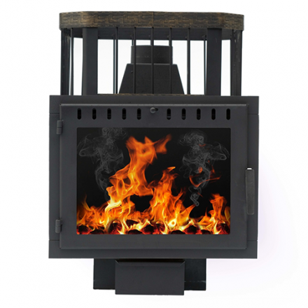 Печь банная Сибирь-24 (панорамное стекло, сетка квадрат) в Новополоцке