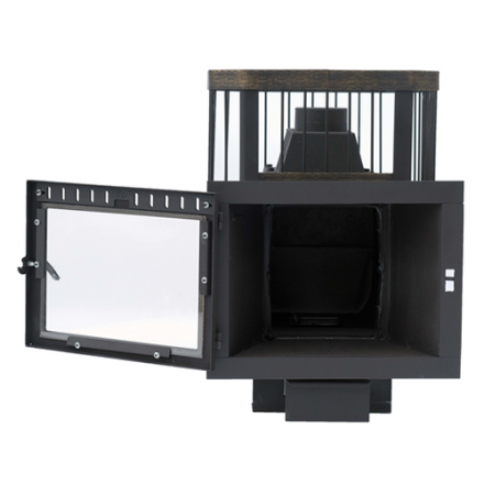 Печь банная Сибирь-24 (панорамное стекло, сетка квадрат) в Новополоцке