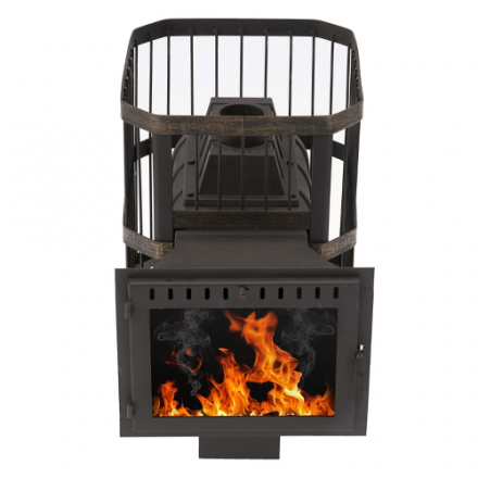 Печь банная Сибирь-24 (панорамное стекло, сетка квадрат) в Новополоцке