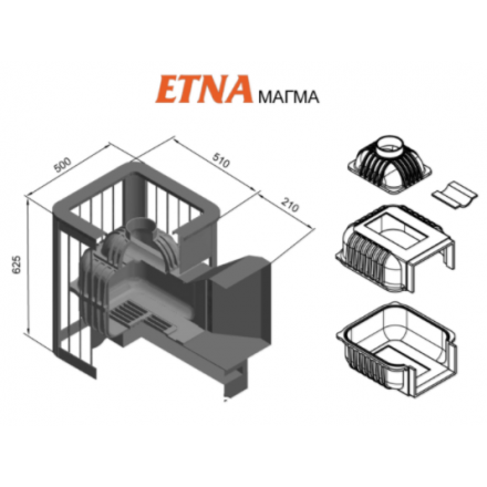 Печь для бани Этна Магма 18 (Панорама) в Новополоцке