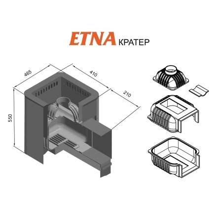 Печь для бани Этна Кратер 18 (ДТ-4С) в Новополоцке