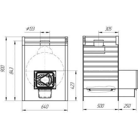 Печь для бани Добросталь Жара-люкс 30 чугунная дверка в Новополоцке