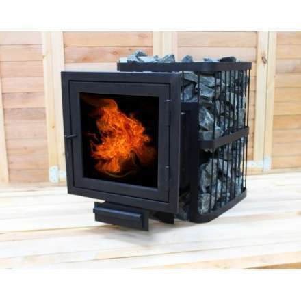 Печь банная ComfortProm РЕТРО СТАЛЬ 8 мм панорама 20 м3 в Новополоцке