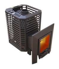 Банная печь Пегас 16 стекло нерж сетка премиум в Новополоцке