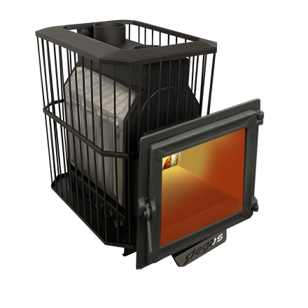 Банная печь Пегас 26 нерж панорама сетка фото в Новополоцке