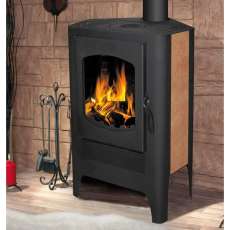 Стальная печь-камин со стеклом Бавария Эко угловая с плитой одна конфорка фото  в Новополоцке