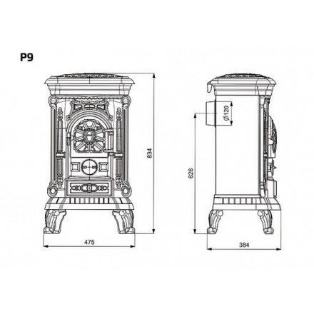 Печь-камин Kawmet P9 (8 кВт) EKO в Новополоцке