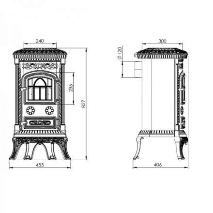 Купить Печь-камин Печь-камин NORDflam Plato чугун в Новополоцке Амазонка бай фото в Новополоцке