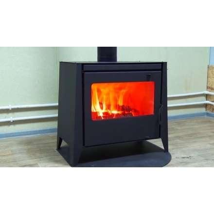 Печь-камин стальная со стеклом Бавария 12 фото в интерьере в Новополоцке