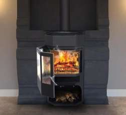 Недорогой камин с отделкой шамотом Сибирь 12 фото в Новополоцке