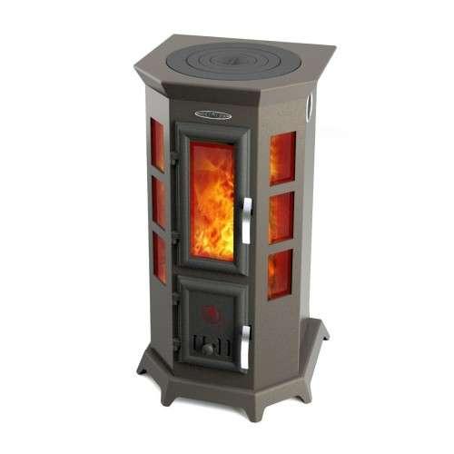 Отопительная печь Термофор Статика Секста, чёрная бронза Амазонка бай фото в Новополоцке