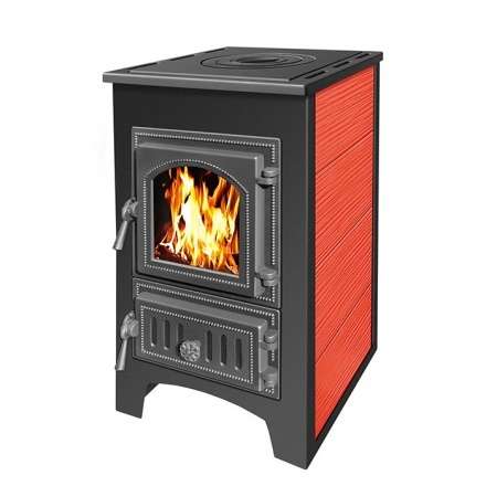 Печь-камин Везувий ПК-01 (270) с плитой  красная 9 кВт купить в Новополоцке