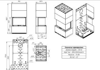 Стильный камин Родос 800 черный фото в Новополоцке