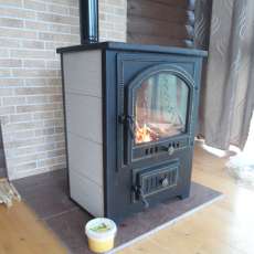 Купить Печь-камин Везувий ПК-01 (205) c плитой бежевая 12 кВт в Новополоцке в Новополоцке