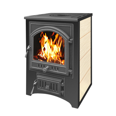 Печь-камин Везувий ПК-01 (205) c плитой бежевая 12 кВт Амазонка бай фото в Новополоцке