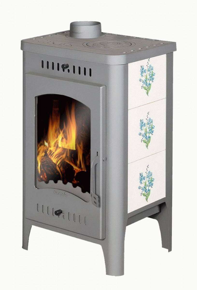 Печь-камин Бавария Оптима Незабудка с плитой фото в Новополоцке