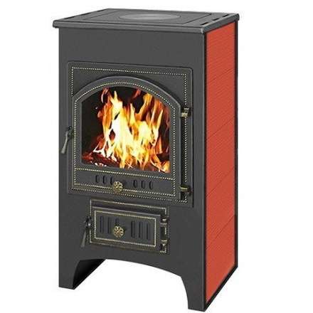 Печь-камин Везувий ПК-02 (205) с плитой красная 12 кВт Амазонка бай фото в Новополоцке