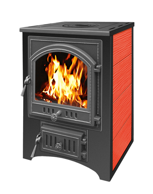 Печь-камин Везувий ПК-01 (205) c плитой красная 12 кВт купить в Новополоцке