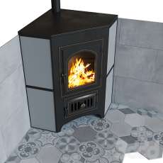 Купить печь-камин Везувий ПК-01 (220) с конфоркой угловой талькохлорит в Новополоцке фото в Новополоцке