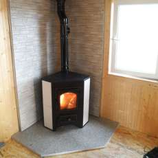 Купить Печь-камин Везувий ПК-01 (220) с конфоркой угловой бежевый 9 кВт в Новополоцке в Новополоцке