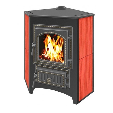 Печь-камин Везувий ПК-01 (220) угловой красный 9 кВт Амазонка бай фото в Новополоцке