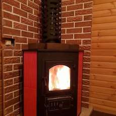 Купить Печь-камин Везувий ПК-01 (220) угловой красный 9 кВт в Новополоцке в Новополоцке