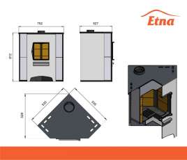 Печь-камин со стеклом ЭТНА (ДТ-4С) угловой Амазонка бай фото в Новополоцке