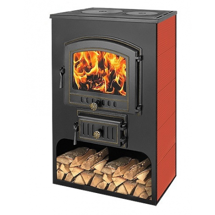 Печь-камин Везувий ПК-03 (224) с плитой красный 12 кВт Амазонка бай фото в Новополоцке