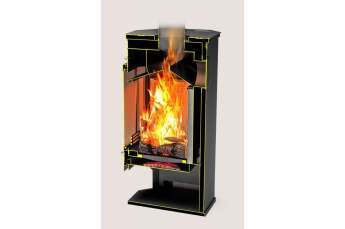 Стальной недорогой камин с дровницей Теплодар Румба фото в Новополоцке