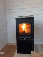 Недорогой камин со стеклом ЭТНА (БКД) с плитой и ТО фото  в Новополоцке