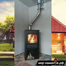Печь-камин ЭТНА (БКД) с плитой и ТО Бежевый высокий в Новополоцке