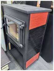 Стальной камин ЭТНА (Панорама) с плитой Антрацит" высокий фото в Новополоцке