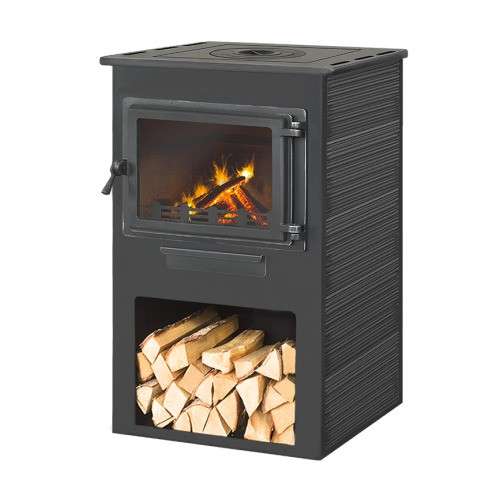 Печь-камин ЭТНА (Панорама) с плитой фото в Новополоцке