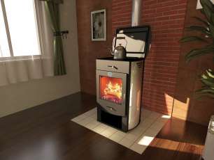 Стальной недорогой камин со стеклом Теплодар Танго плюс фото в Новополоцке