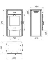 Печь-камин с дровницей Теплодар Танго Трио фото монтажные размеры в Новополоцке