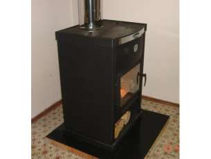 Стальная печь-камин с дровницей Теплодар ОВ-140 (прямой) фото в Новополоцке