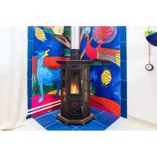 Угловая стальная печь Термофор Статика Квинта, чёрная бронза фото в Новополоцке