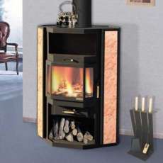 Недорогой большой камин с шамотом Печора Мета Бел фото в интерьере в Новополоцке