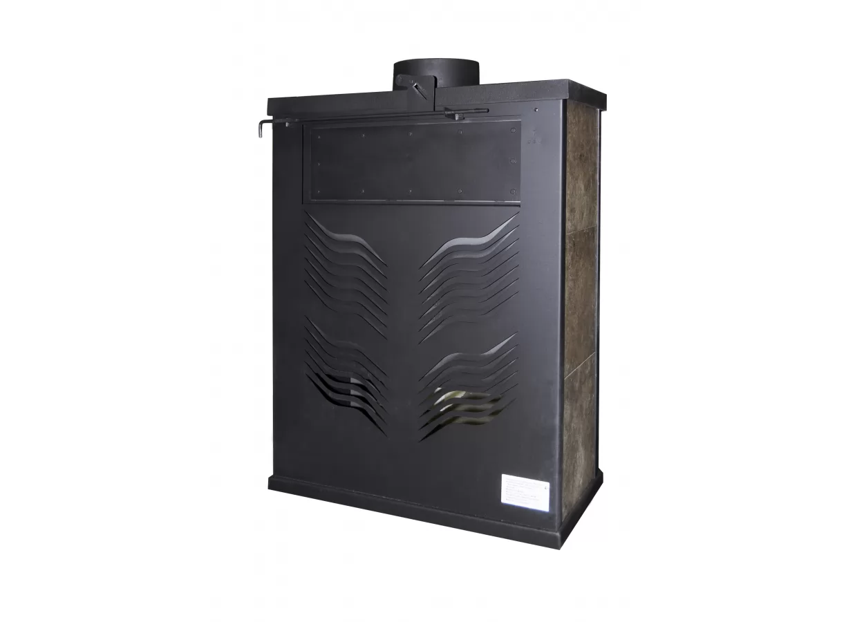 Стальной камин с дровницей Бавария призматик с плитой фото в Новополоцке