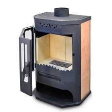 Стальной камин с шамотом Бавария призматик с плитой фото в Новополоцке