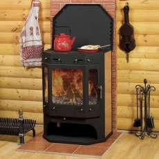 Печь-камин Бавария с плитой аква фото в Новополоцке