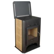 Стальная печь-камин Бавария с плитой и теплообменником фото в Новополоцке