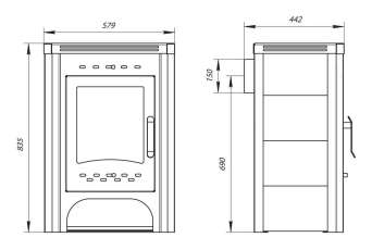 Печь-камин со стеклом Бавария фото в Новополоцке