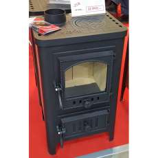 Чугунный камин со стеклом Бавария Оптима Чугун с плитой фото в интерьере в Новополоцке