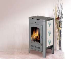 Печь-камин Бавария Оптима Незабудка со стеклом фото в Новополоцке