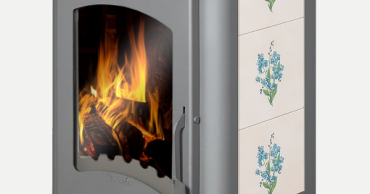 Недорогой камин Бавария Оптима Незабудка со стеклом фото в Новополоцке