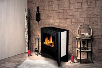 Печь-камин Бавария Эко с плитой 2 конфорки фото в интерьере в Новополоцке